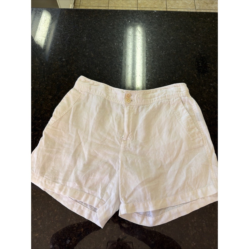 Lauren Ralph Lauren White Linen Shorts Sz 6 Resort Wear Beachwear